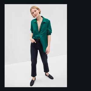 NWT Satin Boyfriend Shirt